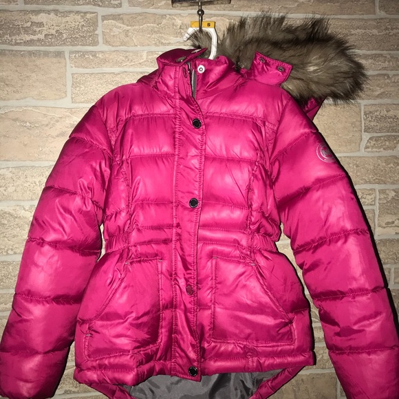 michael kors parka pink